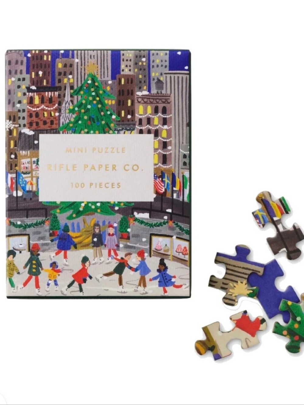 New Rifle Paper Co. Holiday On Ice Mini Puzzle